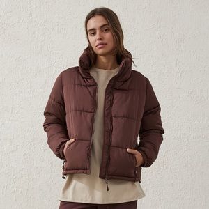 EUC Cotton On The Recycled Mother Puffer 2.0 || Brown Puffer Jacket